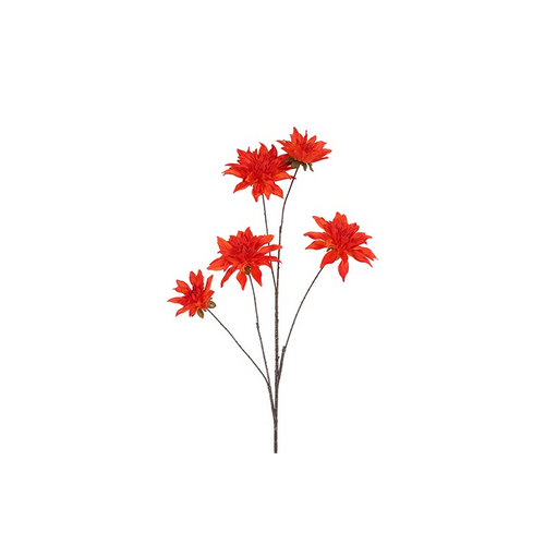 Branche décorative Beau Dahlia - Orange - 111 cm
