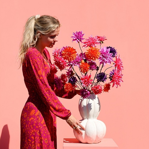 Branche décorative Beau Dahlia - Orange - 111 cm