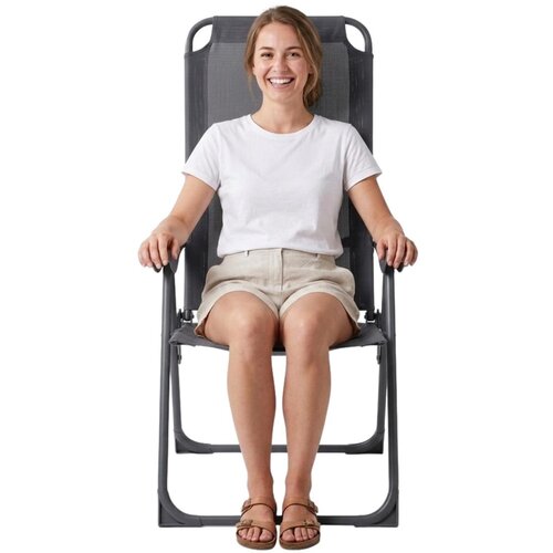 Klappstuhl – Stabiles Metallgestell – Grau