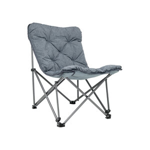 Lightweight Folding Camping Chair - incl. Thick Cushion - Grey