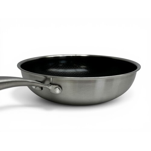 Poêle wok antiadhésive en acier inoxydable Ø28 cm