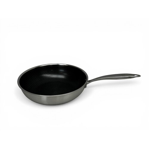 Poêle wok antiadhésive en acier inoxydable Ø28 cm