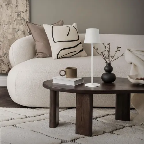 Lampe de table tactile Ø10 x 36 cm - Blanche