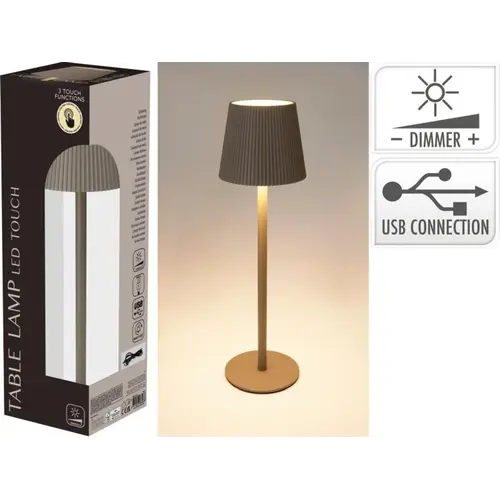 Lampe de table tactile Ø10 x 36 cm - Taupe