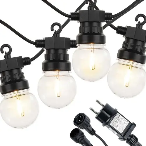 Partylichterkette mit 20 warmweißen LEDs – 14,5 m