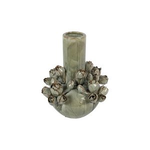 Decostar Vase en pierre à long col vert/marron/rose - Ø19 x 28,5 cm Decostar Vase en pierre à long col vert/marron/rose - Ø19 x 28,5 cm