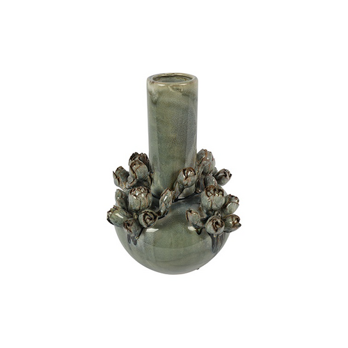 Decostar Vase en pierre à long col vert/marron/rose - Ø23 x 35 cm Decostar Vase en pierre à long col vert/marron/rose - Ø23 x 35 cm