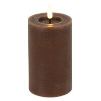 Bougie pilier LED Countryfield, marron rustique - Ø 7,5 cm - Hauteur 12,5 cm