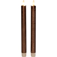 Set of 2 Countryfield LED Dinner Candle Brown Ø2.2 cm - Height 24 cm