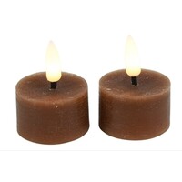 Bougie chauffe-plat LED Countryfield Lyon - Marron - 4 x 5,2 cm