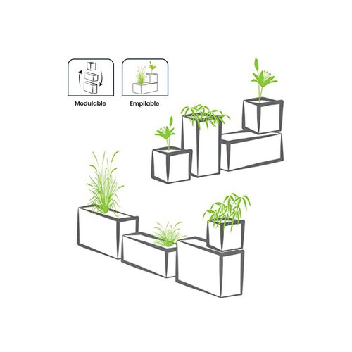 EDA EDA Blumenkasten, 116 Liter – 99,5 x 39,5 cm – Höhe 60 cm – Beige