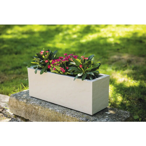 EDA EDA Blumenkasten, 25 Liter – 59 x 19,5 cm – Höhe 22,8 cm – Beige