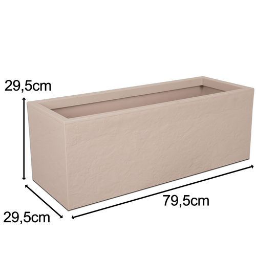 EDA EDA Bloembak Plantenbak 57 liter - 79,5 x 29,5 cm - Hoogte 29,5 cm - Beige
