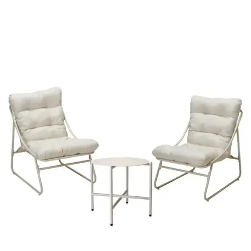 Garden Furniture Set - 3-Piece Beige - Weatherproof