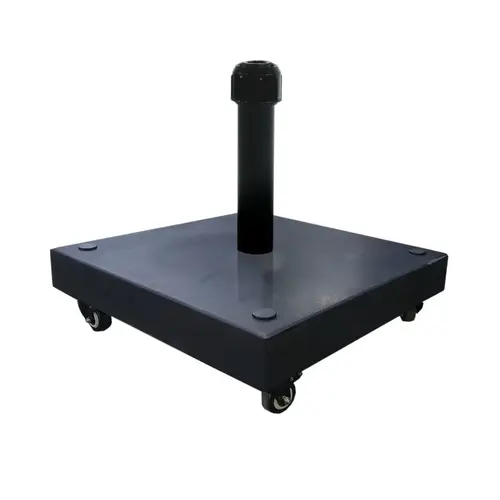 Lesli Living Lesli Living Parasolvoet 50 x 50 cm op Wielen - Graniet 50 kg - Stokdiameter tot 48 mm