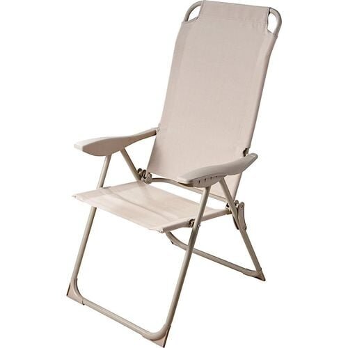Redcliffs Redcliffs Klappstuhl mit Armlehnen, beige – 110 kg Redcliffs Redcliffs Klappstuhl mit Armlehnen, beige – 110 kg