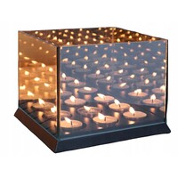Mirror Glass Tea Light Holder - Round 14.5x11cm