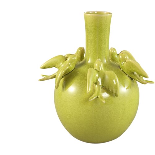 PTMD PTMD Emmelyn Vaas Stoneware - Groen 24x31cm PTMD PTMD Emmelyn Vaas Stoneware - Groen 24x31cm