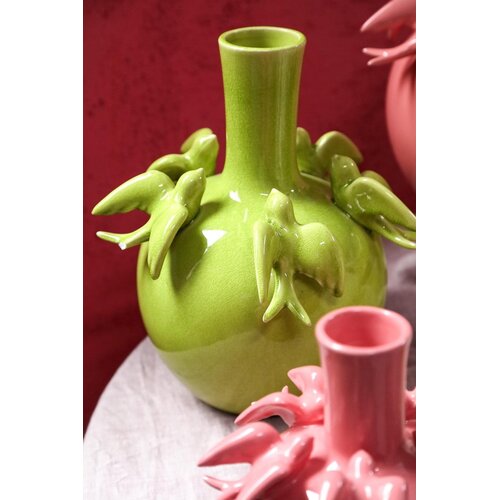 PTMD PTMD Emmelyn Vaas Stoneware - Groen 24x31cm PTMD PTMD Emmelyn Vaas Stoneware - Groen 24x31cm