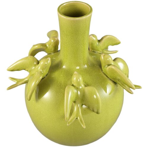 PTMD PTMD Emmelyn Vaas Stoneware - Groen 24x31cm PTMD PTMD Emmelyn Vaas Stoneware - Groen 24x31cm