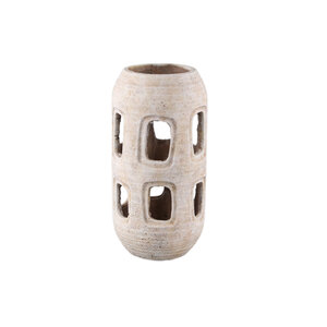 PTMD PTMD Lantern Tayla Cement - White 20x40cm PTMD PTMD Lantern Tayla Cement - White 20x40cm