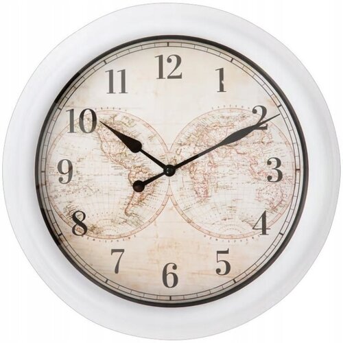 Quartz Wall Clock World White 38.5cm Quartz Wall Clock World White 38.5cm