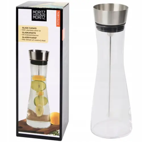 Moritz & Moritz Moritz & Moritz Carafe with lid 1L - Glass - Stainless steel