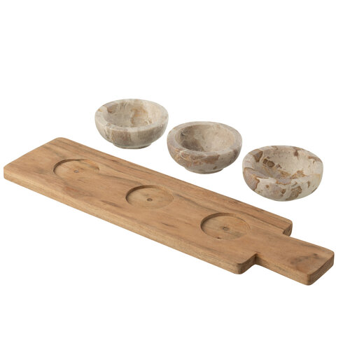 Marble bowls on a tray, 3-piece - Marble - Beige Marble bowls on a tray, 3-piece - Marble - Beige