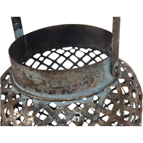 Gold metal lantern with step motif 14x9x38cm - Metal / Iron - Gold Gold metal lantern with step motif 14x9x38cm - Metal / Iron - Gold