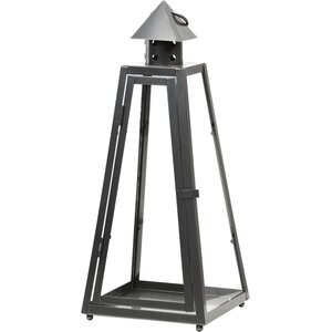 Silberfarbene Metalllaterne 14 x 9 x 38 cm - Metall / Eisen - Silber Silberfarbene Metalllaterne 14 x 9 x 38 cm - Metall / Eisen - Silber