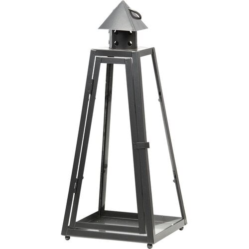 Silver-colored metal lantern 14x9x38cm - Metal / Iron - Silver Silver-colored metal lantern 14x9x38cm - Metal / Iron - Silver