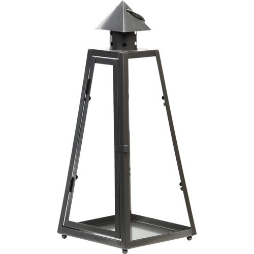Silver-colored metal lantern 14x9x38cm - Metal / Iron - Silver