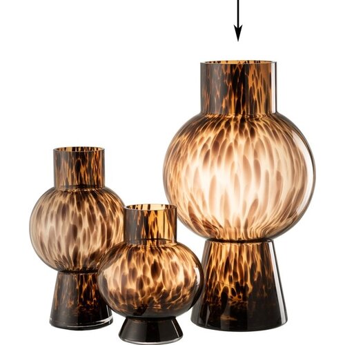 Glazen vaas 46cm - Glas - Bruin