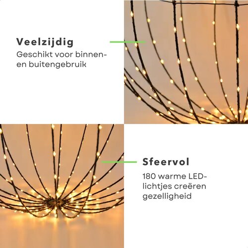 Illuminated light ball 35cm - Metal / Iron - Black Illuminated light ball 35cm - Metal / Iron - Black