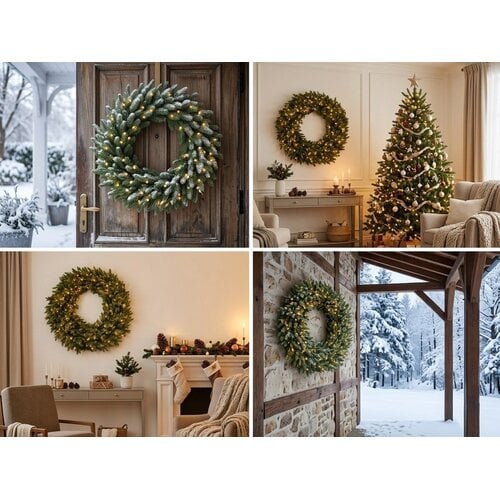 XMS-Trees Corona navideña Jasper de XMS-Trees, Ø90 cm - incluye LED - Ignífuga XMS-Trees Corona navideña Jasper de XMS-Trees, Ø90 cm - incluye LED - Ignífuga