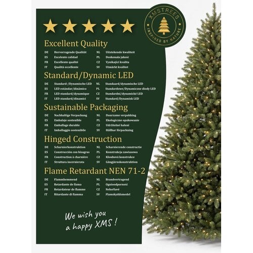 XMS-Trees Albero di Natale artificiale XMS-Trees Jasper H360 x Ø205 cm - include LED - Aspetto naturale e folto - Ignifugo XMS-Trees Albero di Natale artificiale XMS-Trees Jasper H360 x Ø205 cm - include LED - Aspetto naturale e folto - Ignifugo