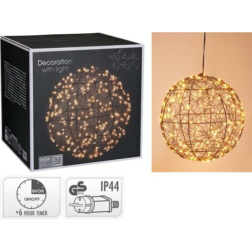 Home & Styling Lichtbol LED Zwart 300L Ø25cm Home & Styling Lichtbol LED Zwart 300L Ø25cm