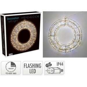 Home & Styling Lichtkrans LED Taupe 500L Ø38cm Home & Styling Lichtkrans LED Taupe 500L Ø38cm