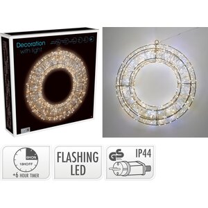 Home & Styling Light wreath LED Taupe 500L Ø38cm