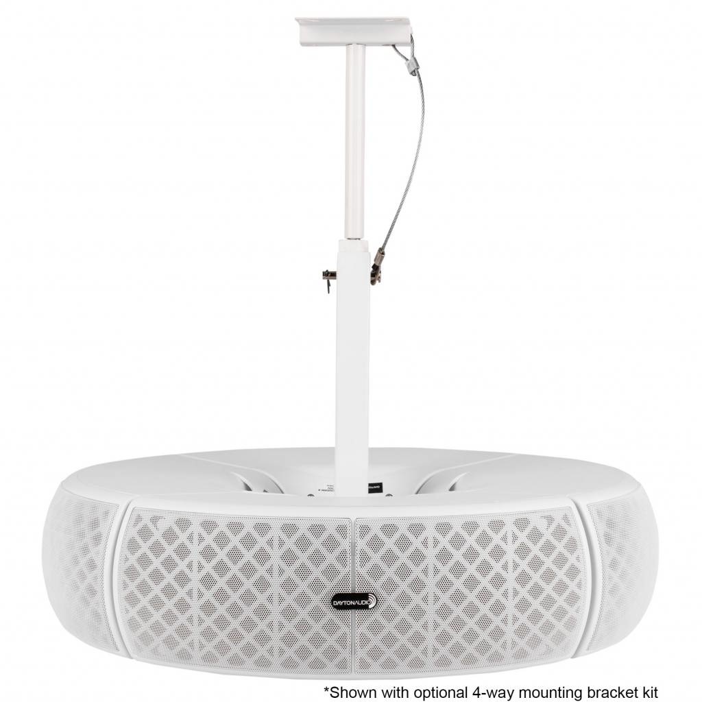 QS204W-4 Quadrant 70V / 100V Indoor/Outdoor Speaker Pair with 4 Ohm Bypass - White