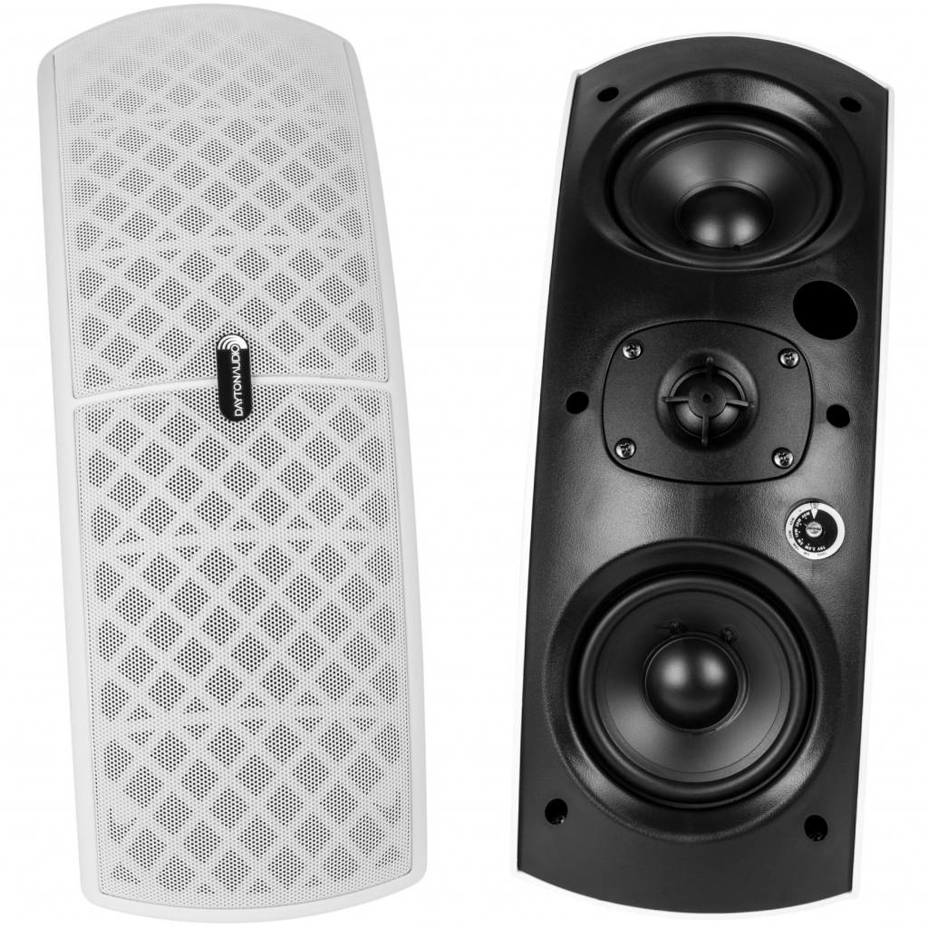 QS204W-4 Quadrant 70V / 100V Indoor/Outdoor Speaker Pair with 4 Ohm Bypass - White