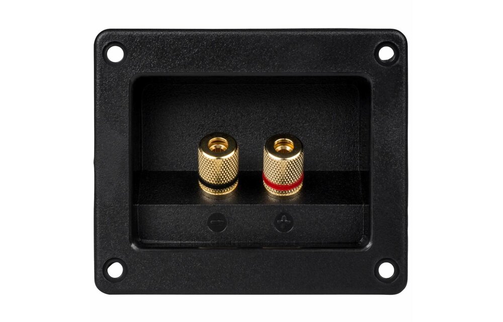 Gold Recessed 5-Way Banana Speaker Terminal Cup Rectangle