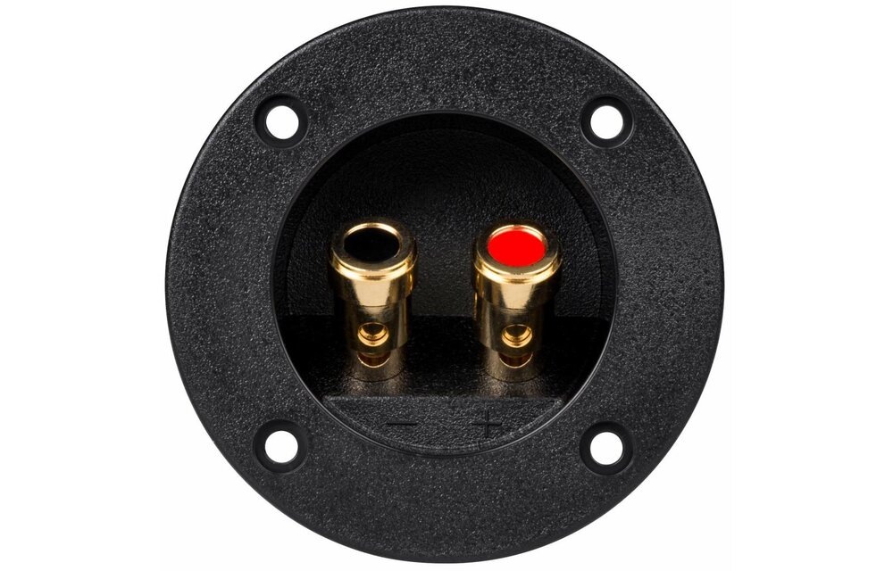 Round Speaker Wire Terminal Cup 2-15/16" Gold Spring-Loaded