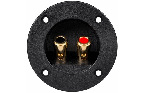 Round Speaker Wire Terminal Cup 2-15/16" Gold Spring-Loaded