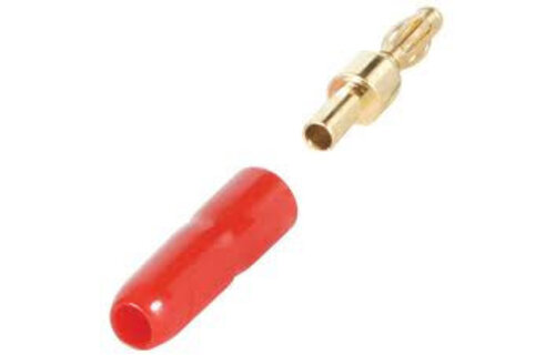 Gold Plated Crimp-On Banana Plug 1 Pair (red/black)