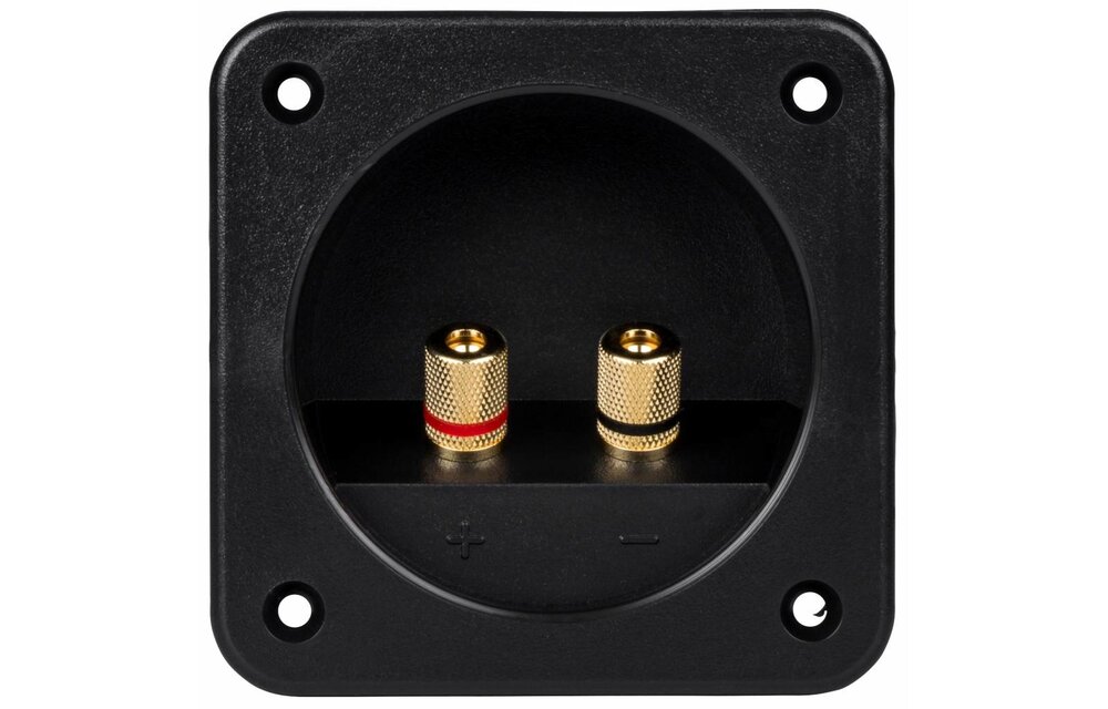 Square Speaker Terminal Cup 4" Gold Banana Binding Post