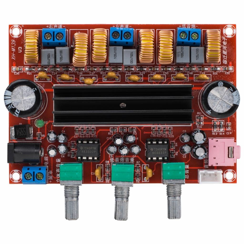 2 x 50W + 100W Class D 2.1 Amplifier Board with Volume Controls - TPA3116D2