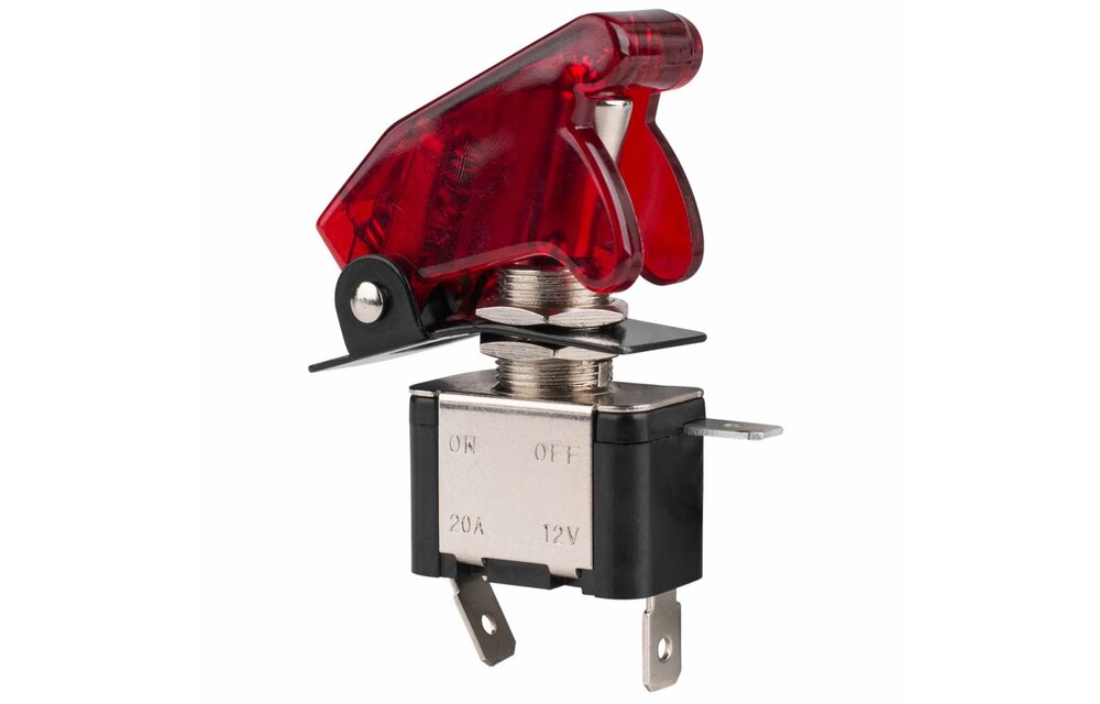 SPST Toggle Switch with Red LED and Cover