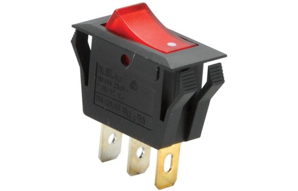 SPST Rocker Switch with Neon Lamp