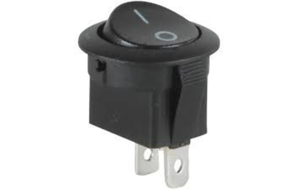 SPST Automotive Round Rocker Switch Black